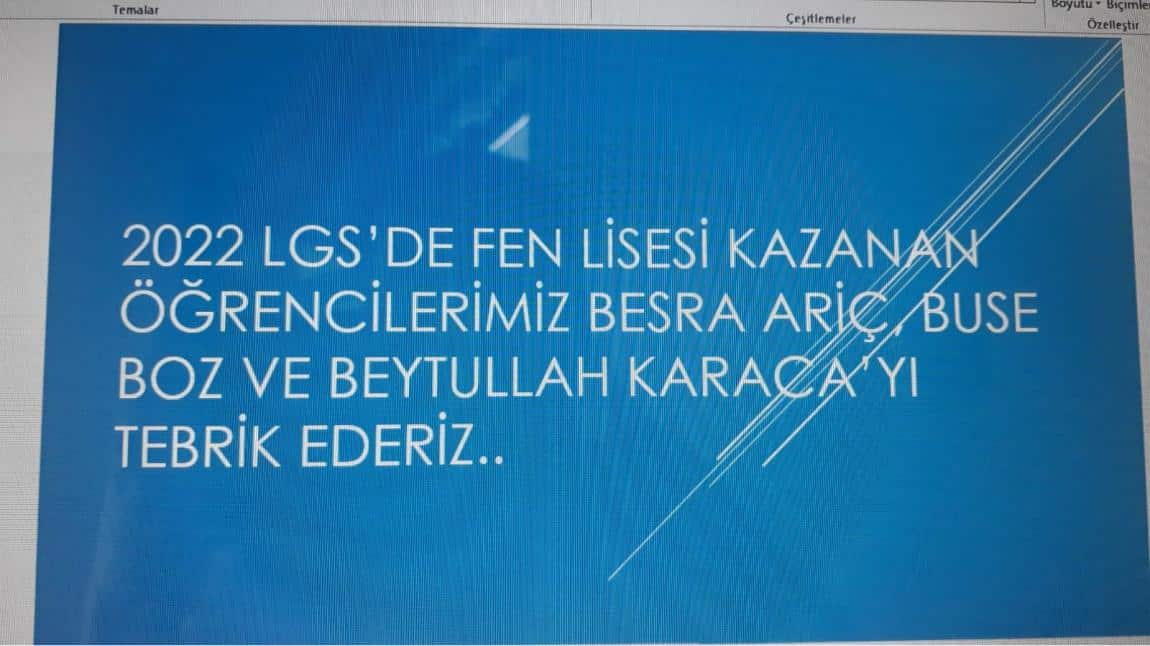 2022 LGS'DE FEN LİSESİ KAZANAN ÖĞRENCİLERİMİZ.